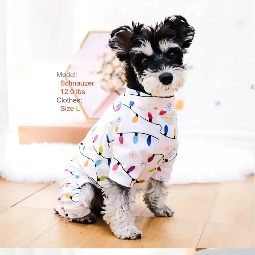 Christmas Pet Pajamas With Christmas Light Size XL